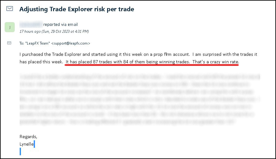 Adjusting Trade Explorer risk per trade